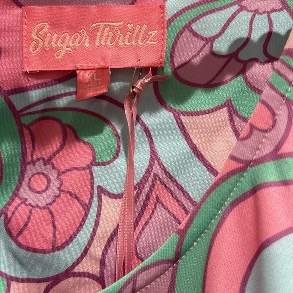 Dolls Kill x Sugar Thrillz Pink Swinging Scene Dress 60s mini women’s xl new - Picture 2 of 7